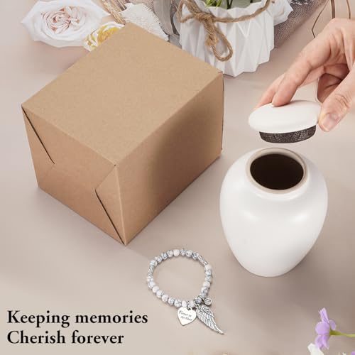 SOITIS Urn for Human Ashes Keepsake- 4.8 Inches White Ceramic Urn Ashes Keepsake, Memorial Holder Decorative Urn, Funeral Cremation Urns for Women Men Small Urn for Human Ashes