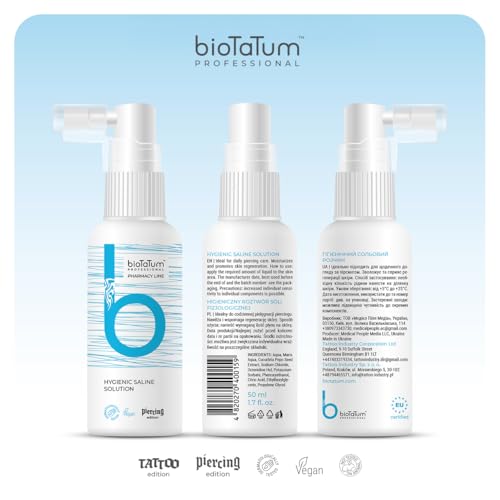 Hygienic Piercing Spray Saline Solution - Clean Skin Piercing Spray/Piercing Care Spray - Piercing Aftercare - After Piercing Solution for Ears, Nose, Body, Belly Button Piercings One Size