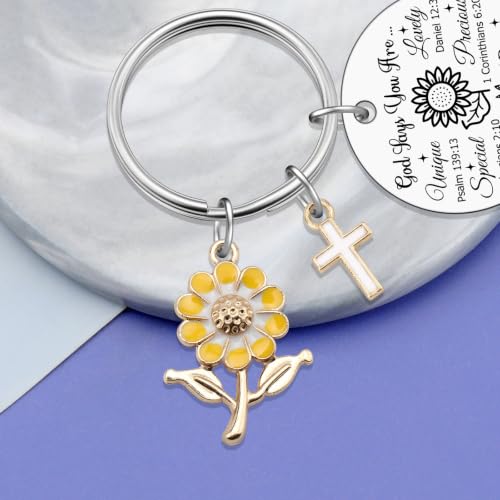 Christian Keyring Women Bible Verse Keyring Inspirational Religious Gifts for Men Women Teens Spiritual Gifts Religious Biblical for Girls Faith Based Gift Bible Accessories Christmas Baptism Gift