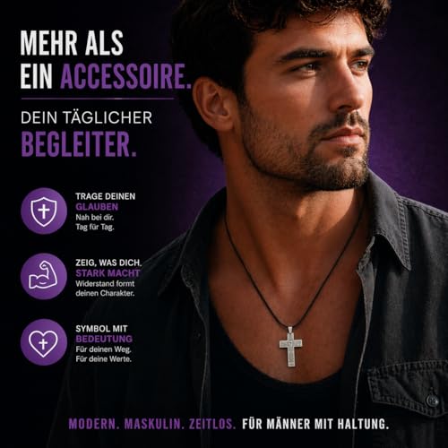 Stainless Steel Cross Necklace, 3x2 cm