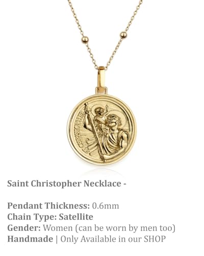 925 Sterling Silver Saint Christopher Pendant Necklace |LK_NLC_00500