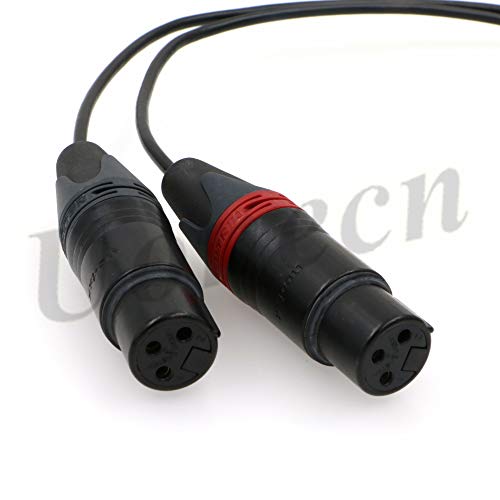 Uonecn for ARRI Alexa mini Camera Cable Two XLR 3 pin Female Plug to 00 Right Angle 5 pin Male Audio Input Cable