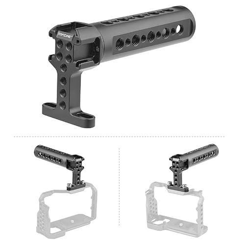 Handgrip TopHandle with Cold Shoe Mount 1/4"-20 and 3/8"-16 Threaded Holes for Camera Rigs