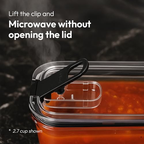carrotez Clear Food Containers, Easy-Open Lids, 2.7 Cup (650ml) - 4 Pack 2.7 Cup (4 Pack)