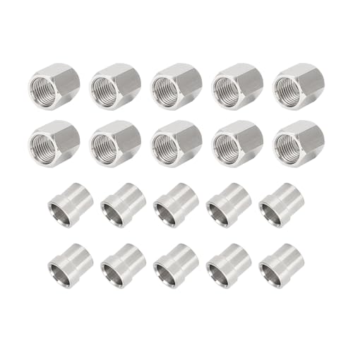AUTOVIC #6 stainless steel tube adapter nut and sleeve set for 3/8-inch hard line