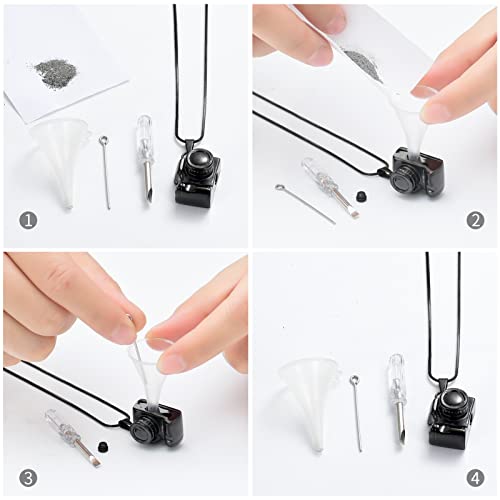 Camera Cremation Jewelry Urn Necklace for Ashes Stainless Steel Memorial Pendant for Loved Ones Digital Camera Keepsake Ash Jewelry Black