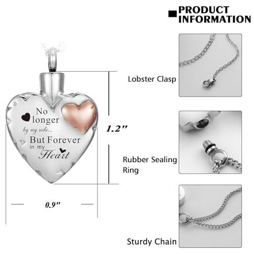 Decor Urns Heart Urn Necklace Ashes Cremation Jewelry for Women Men Keepsake Pendant Memorial Ash Locket Holder 3pcs memorial necklace