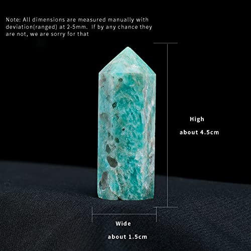 Apengshi Amazonite Natural Healing Crystal Tower 1.57-1.96in(4-5cm) Faceted Single Point Chakra Crystal Stone Meditation Home Decor Collection Gift