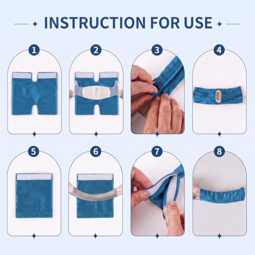 Satin Strap Covers, Silky Mask Frame Covers Pads Compatible with DreamWear or AirFit N30i/P30i Headband Cover Set Hair Protector (3, Navy) 3