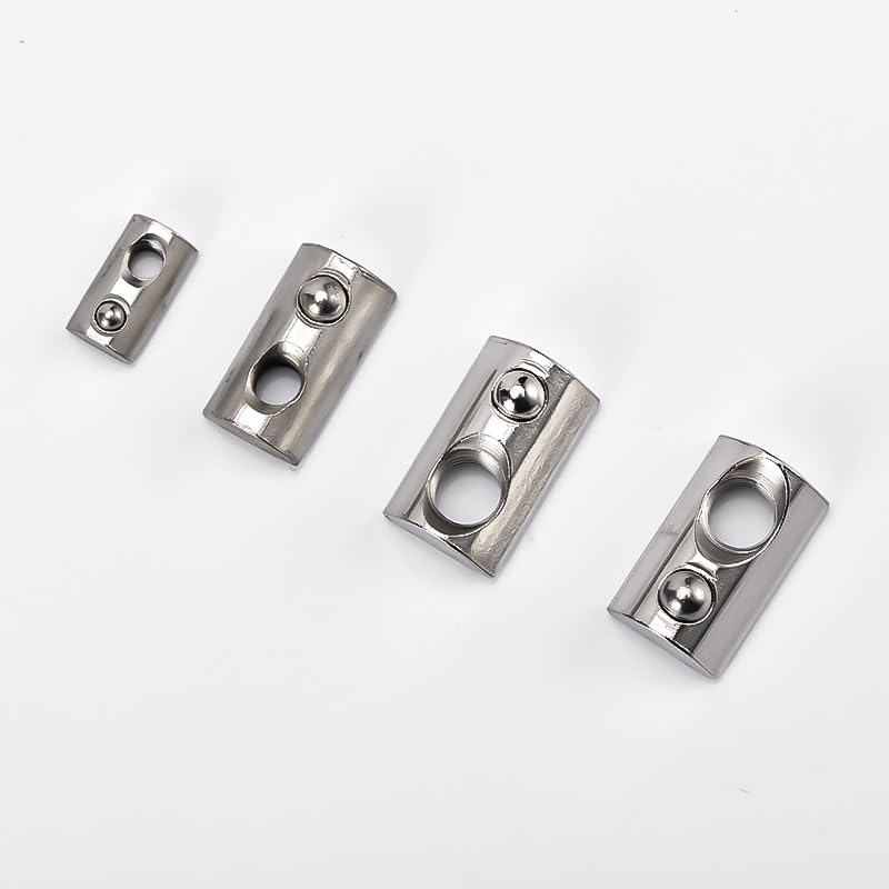[Australia - AusPower] - 10Pcs Silver 1/4-20 Steel Roll in T-nut with Ball Spring, Suitable for 1010 Series or 1.0 Inch Base Aluminum Extrusion Profile Rail?Fasteners 