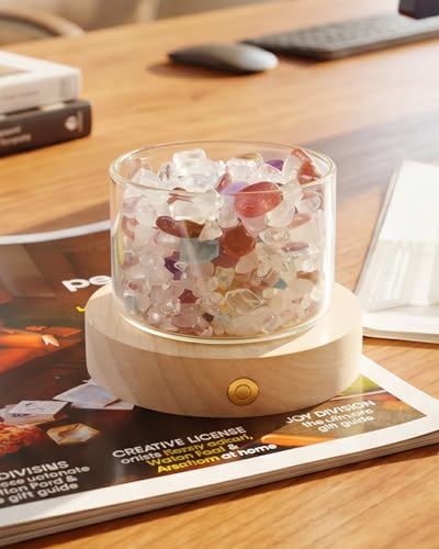 Zuria Chakra Crystals Gift for Women, Healing Crystals Light with 7 Crystal and Healing Stones, Spiritual Reiki Gifts for Birthday Meditation Décor Crystals for Chakra Balance
