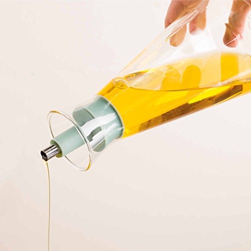 Berghoff Glass Oil Dispenser, Drip Stop Bottle with Infusion Chamber 18.2 Ounces Colourful