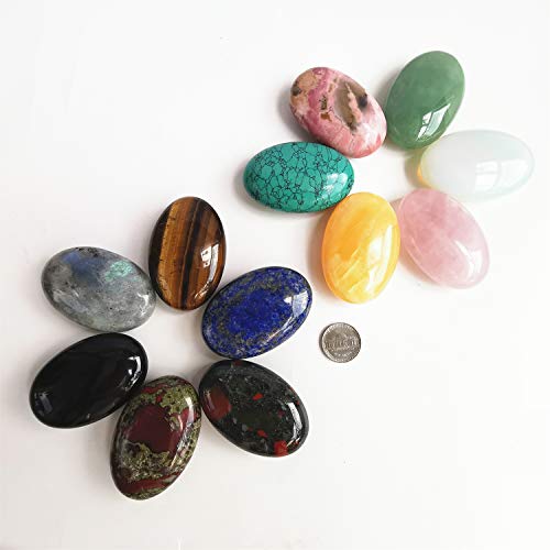 Natural Rose Quartz Oval Palm Pocket Healing Crystal Massage Spa Energy Stone,Healing Crystal for Therapy Geometry Chakra Balancing Pink-rose Quartz