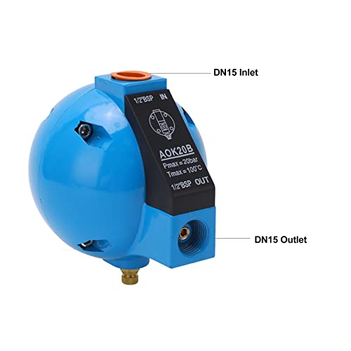 AOK20B Automatic Drainage Valve, DN15, 20 Bar Maximum Pressure, Aluminium Alloy, Intelligent Self-Drainage for Air Compressor, Industrial Application