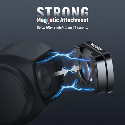 NEEWER 0.75x 108° FOV Wide Angle Lens Compatible with DJI Osmo Pocket 3 / Pocket 4 / Xtra Muse, Magnetic Multicoated Aspherical Action Camera Lens Accessories 0.75X Wide Angle Lens w/Cleaning Cloth