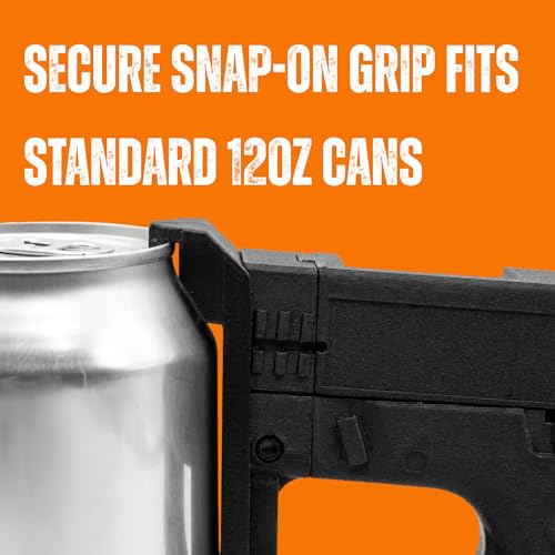 The Ultimate Novelty Pistol Brew Can Grip (Black) | 12oz Can Handle for Dad/Grandpa/Uncle | Pistol-Style Drink Clip | Great for Summer Parties, Tailgating & Camping Black