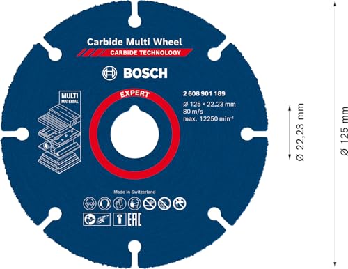 Bosch Professional Expert Carbide Multi Wheel cutting discs (for Hardwood, Diameter 125 mm, Accessories Small Angle Grinder) 1 pcs