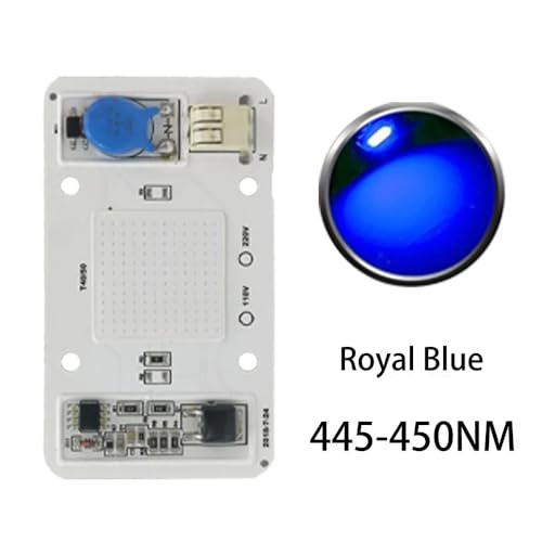50W 220V COB High Power Royal Blue 445nm-450nm LED Lamp Chip Integrated Smart Built-in Driver Suitable for DIY LED Floodlight Headlight