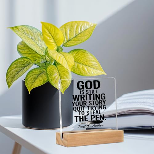 Inspirational Christian Desk Decor, God Is Still Wrting Your Story Sign multicolour0558