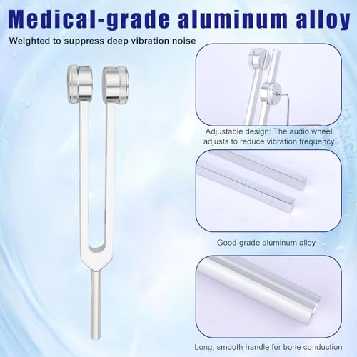 5pcs Tuning Fork Set, 128Hz Tuning Forks with Wooden Hammer & Wrench Sound Instruments for Yoga Chakra Balancing