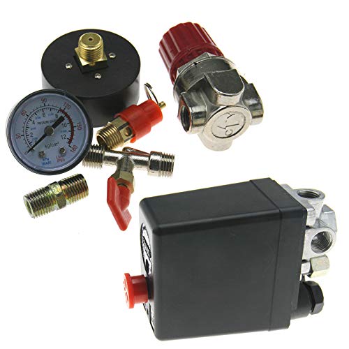 Air Compressor Pressure Valve Switch Control Relief Regulator Gauges 90-120 PSI
