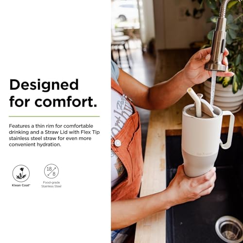 Klean Kanteen Rise Insulated Tumbler - Reusable Tumbler for Quick Hydration - Recycled Stainless Steel - Insulated - Dishwasher-Safe - BPA-Free - Straw Lid - 36 oz - Turquoise Kaleidoscope