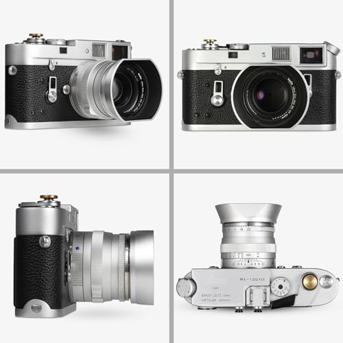 Haoge Square Metal Lens Hood for Voigtlander NOKTON 35mm f1.4, 40mm f1.4, 50mm f1.5 Aspherical II 28mm F1.5 VM Lens,Carl Zeiss Biogon T* 35mm f2 35mm f2.8 ZM, Planar T* 2/50 50mm f2 ZM Silver