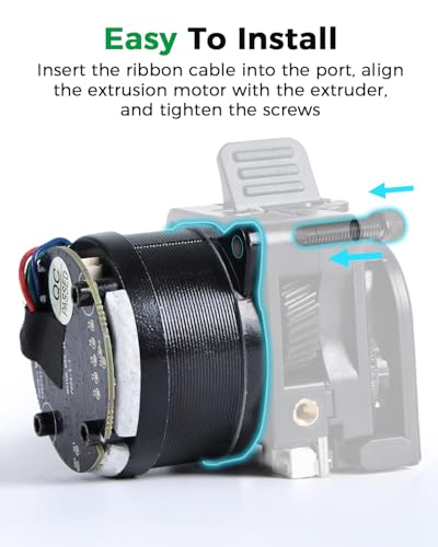 Creality K2 Plus Extruder Motor, Official Original E Axis Circular Stepper Motor with 12 Teeth Round Shaft & Cable, Replacement Part Compatible with K2/K2 Pro/K2 Plus/Sermoon M300 3D Printers