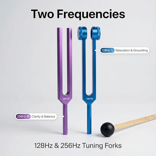 Tuning Forks for Healing Set, Tuning Fork Set with Crystal Striker