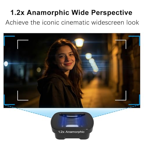 1.2X Anamorphic Lens for DJI Osmo Pocket 3 Pocket 4, Magnetic Attachment, Multi-Layer Coated Optical Glass, Includes Portable Box and Screen Protector