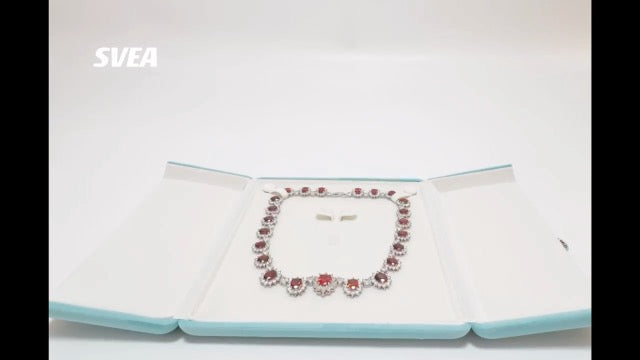 Premium Grade Aqua Velvet Jewelry Case Necklace Earrings Holder Presentation Box Anniversary Christmas Special Occasion Pearl Necklace Case Large Necklace Earrings Set