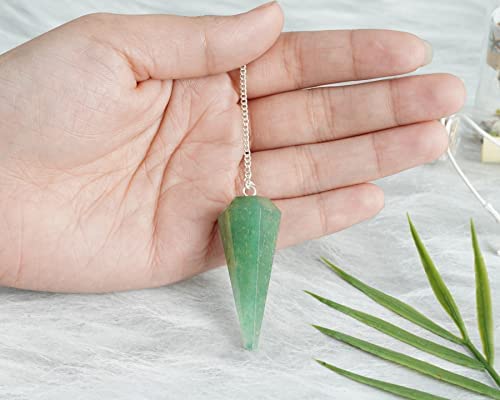 Crocon Green Jade Rune Set 25 Pcs with Elder Futhark Alphabets 1 Pendulum #009 Green Jade Rune + Pendulum