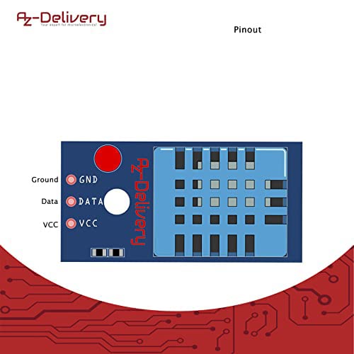 [Australia - AusPower] - AZDelivery DHT11 Breakout Module with Board and Cable Temperature Sensor and Humidity Sensor Compatible with Arduino and Raspberry Pi Includes e-Book! 1 