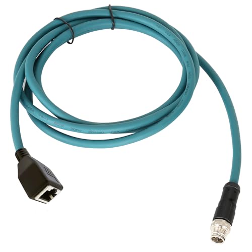 M12 X-Code 8 Pin Industrial Ethernet Cable, IP67 Waterproof Shielded Sensor Cable, Male to Female High-Flex Aviation Connector for Cognex Camera, PLC, Automation System Male X-8pin to Female RJ45 2m