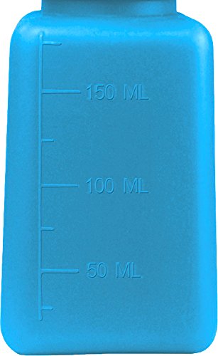 Menda 35730 One Touch Liquid Dispenser Pump Bottle, Acetone Printed, HCS Label, ESD Safe, 6 oz. Dissipative, HDPE/Stainless Steel, Blue