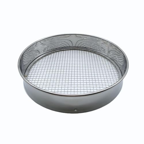 Vonoso stainless steel soil sifter set with three sieve meshes for rocks and sand