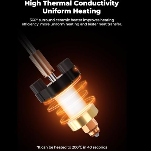 Creality K1C Ceramic Heating Block Kit, 3D Printer Parts All Metal Quick-Swap Nozzle Kit Heat Break 300°C High Temperature Resistance Hotend Heating Block Kit with for K1C K1C Old Version