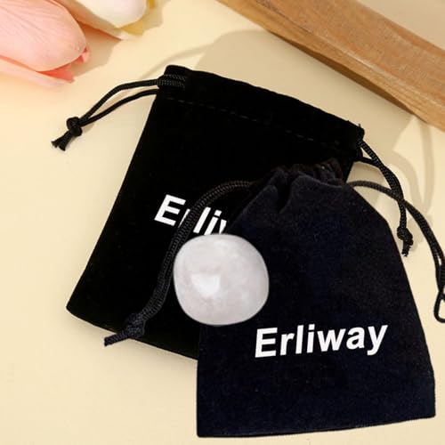 Erliway 1PC White Moonstone Tumbled Crystal, 1.2-2" Healing Crystal Stone