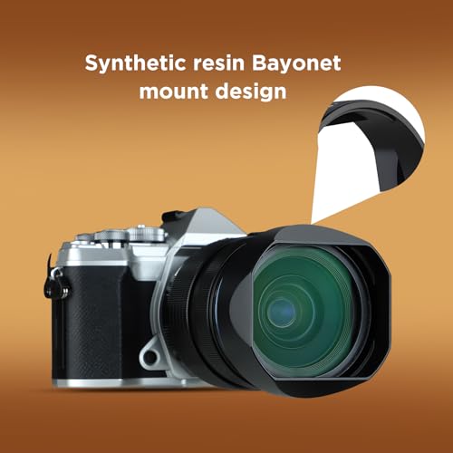 Haoge LH-OP17 Square Metal Lens Hood with Metal Cap Set for Olympus M.ZUIKO ED 17mm f1.2 25MM F1.2 PRO, 12-40mm f2.8 45mm f/1.2 Pro Lens