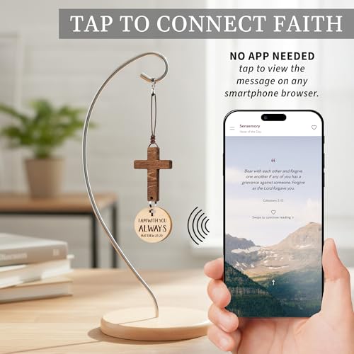 Wood Cross Decor, Easter Religious Gifts For Women, Men, Mom, Dad Matthew 28:2