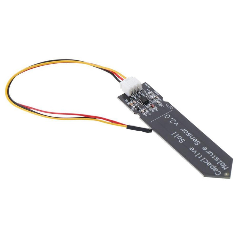 [Australia - AusPower] - Capacitive Soil Sensor Module 5PCS Black Durable 3.3~5.5V Humidity Detection Sensors with Analog Sensor Cable Integrated Circuits 