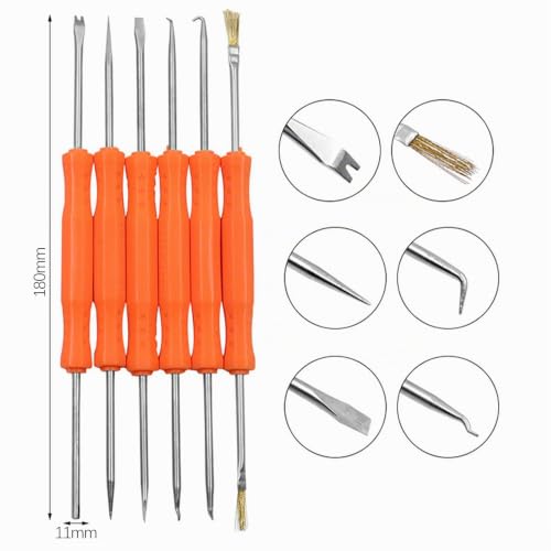 Circuit Board Welding Tool Set, 6-Piece PCB Metal Soldering Aid Repair Kit for Circuit Boards, Precise Welding Tool Set, Assist Tools for Repairing, Installing, Disassembling, Cleaning