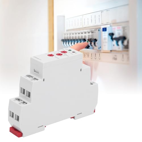 BuyWeek Temperature Control Relay, AC/DC 24 V-240 V Temperature Controller Relay 35 mm Rail Installation Thermostat Relay with Probe, LED Display High/Low Temperature Monitoring (GRW8-01)