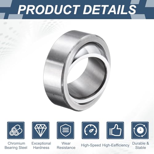 sourcing map 4Pcs GE17C Spherical Plain Bearing 17mmx30mmx10mm Bearing Steel Pre-Lubricated Radial Spherical Plain Bearing Low Noise Oscillating Bearing ABEC-3 Precision 4