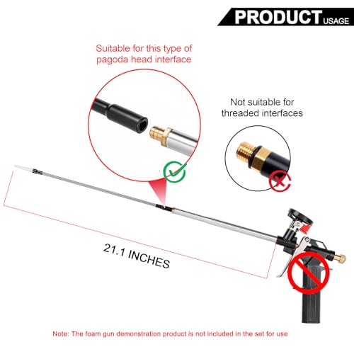 Yanzilongcn 4-piece professional foam spray gun extension kit with tubular adhesive dispenser accessories
