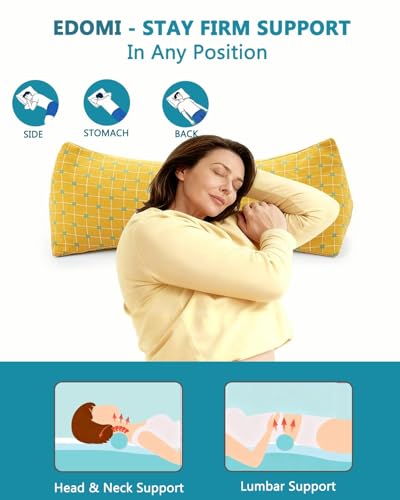 Triangle Buckwheat Pillow for Sleeping, Adjustable Firmness Wedge Cushion