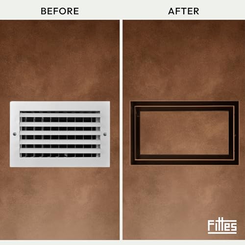 Fittes Flush Wall Vent Lite+ 6x14 inch in cotton white, front view