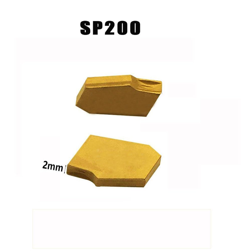 Hunricho Carbide Slotted Plate GTN-2 (SP200) 2 mm Carbide Inserts for Groove Cutting with ZQ1616R-2 Holder Rotary Tool Cutting for Steel 5/8 shank tool holder with SP200 inserts