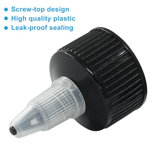 Moicstiy 28/410 black twist top caps for adhesive dispenser accessories, 28-piece set