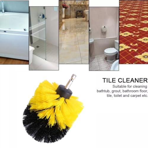 Duokon Drill Brush Tile Grout Cleaner Bathtub Toilet Brush PP Bristles Drill Attachment Cleaning Tool(3.5in)